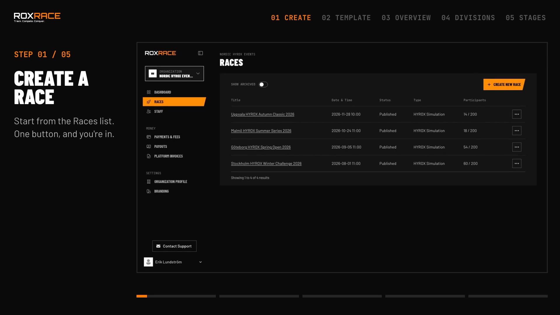 1. Create your race preview