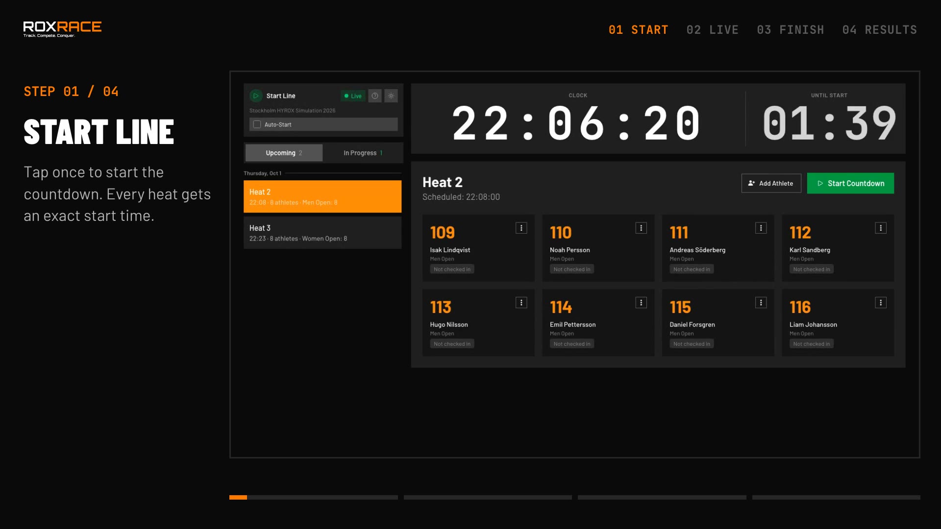 3. Live timing & results preview